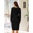 thumbnail image 5 of DARING DIVA Hoodie Pullover Sweater Midi Dress S Black, 5 of 7