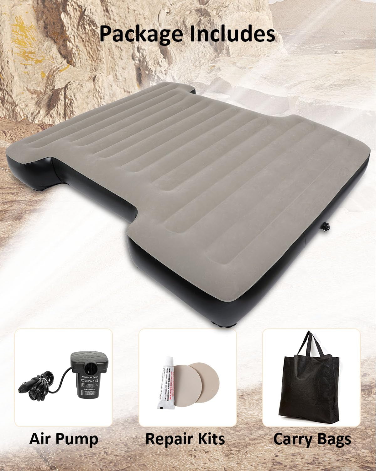 Truck  Mattress Bed for 6-6.5FT Full Size Short Car Beds, Inflatable  Mattress with  Pump for Outdoor Camping,Tent,Truck()