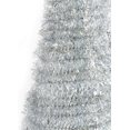 thumbnail image 3 of LampLust Pre-lit Pop Up Christmas Tree, Silver Tinsel - 6 ft Tall Slim Collapsible Pop-up Christmas Tree with 150 LED Lights, and Timer Included, 3 of 5