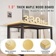 thumbnail image 6 of KFFKFF Maple Wood Desk Surface, Supports 330 lb, Dimensions 29.5" x 23.6" x 1.5", Rectangular Top for Electric Adjustable Height Desk Frame, Universal Single-Piece Desktop for Home & Office Desks, 6 of 9