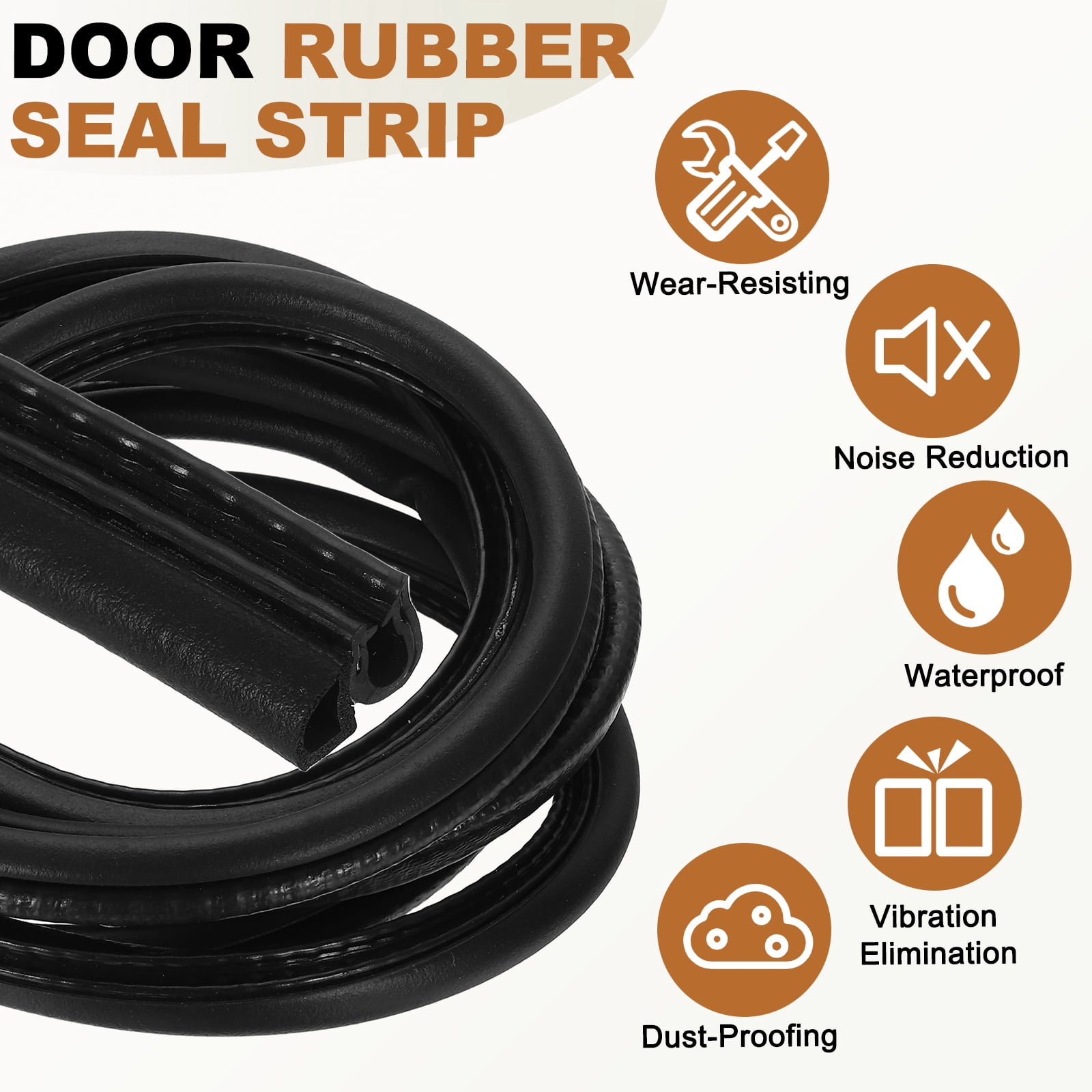 Door Weather Stripping 9.8FT, 12mm W x 9mm H EPDM Car Door Rubber Edge Trim Seal Strip Gasket with Side Bulb Fit 0.5mm to 2mm Edge for Electrical Cabinet Cars Boat RVs Truck, Black