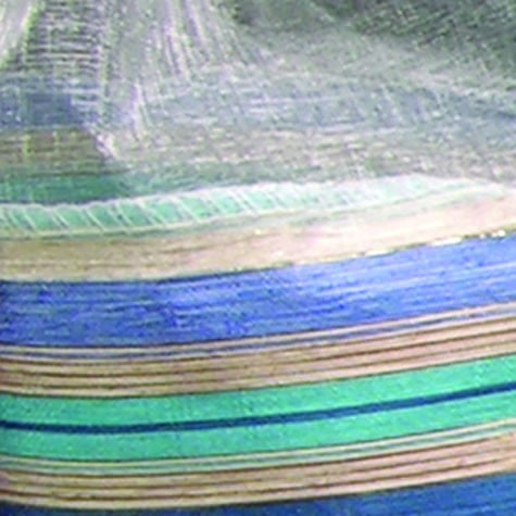 Pack of 6 Ivory and Blue Contemporary Gift Bags 7" x 11"