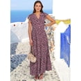 thumbnail image 5 of ANRABESS Womens Summer Maxi Dress V Neck Ruffle Sleeve Flowy Tiered Boho Casual Beach Vacation Sundress with Pockets, 5 of 9