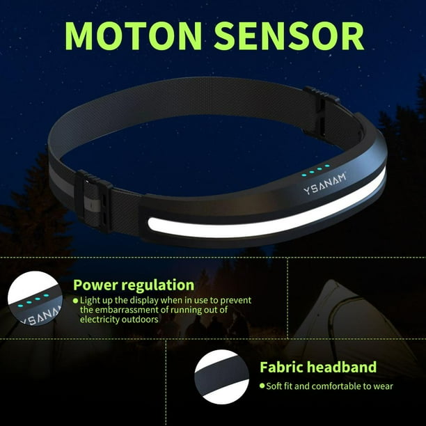 Bombilla Faros delanteros COB con sensor, luces de emergencia ajustables multifunción (negro) Wdftyju Para estrenar