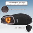 thumbnail image 2 of Winter Slippers for Men Women Warm Slip on House Slippers with Plush Lining Indoor Outdoor Anti-Skid Shoes, 2 of 7