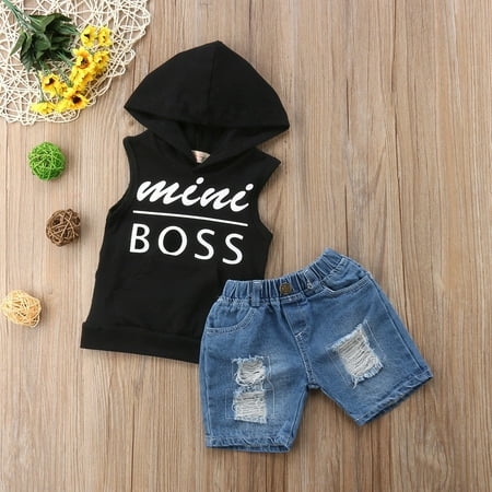 

Toddler Kids Boy T Shirt Tee Tops+Denim Pants Jeans Outfits Set Clothes