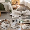 thumbnail image 5 of Round Rugs 5Ft, Modern Flower Round Area Rug Washable Indoor Throw Carpet, Abstract Minimalist Botanical Floral Soft Non Slip Circle Rug for Cabinet Bathroom Home Decor Aesthetic, 5 of 8