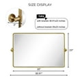 thumbnail image 2 of TEHOME Horizontal Farmhouse Gold Metal Framed Rounded Pivot Rectangle Bathroom Mirror 35x23", 2 of 10