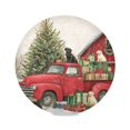 thumbnail image 2 of 15.4" Round Placemat Set of 1 Polyester Fabric Place Mats Non-Slip Dining Kitchen Table Mats for Kitchen Party Decor Christmas Decorations and Dogs, 2 of 5