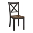 thumbnail image 6 of ROME + OAK X-Back Farmhouse Wooden Kitchen Dining Chair in Black/Dark Brown, Set of 4, 6 of 10