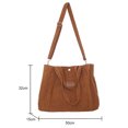 thumbnail image 3 of Bolsas De Hombro Bolso de viaje de pana de mano informal de gran capacidad a rayas que combina con todo para fiesta, 3 of 9