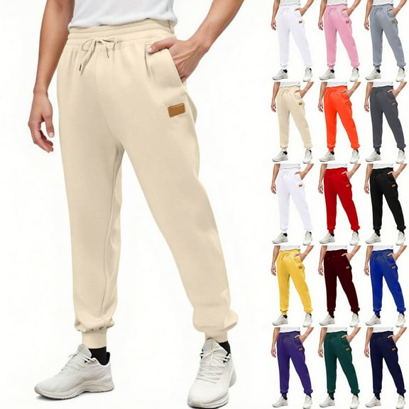 Lovzfmll Men's Sweatpants, Athletic Joggers for Men, Golf Pants Active Fit Trousers, Comfortable Solid Color Casual Sweatpants