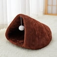 thumbnail image 4 of Cat Bed Warm Plush Cat Puppy Warm Bed Kitten Cave House Thicken Cushion, 4 of 19