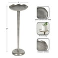 thumbnail image 2 of Kate and Laurel Alessia Modern Decorative Metal Drink Table, 8 x 8 x 22, Silver, Stunning Cast Aluminum Pedestal Plant Stand with Rough Texture and Deckled Edge, 2 of 6