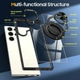 thumbnail image 2 of Allytech Crystal Clear Case for Samsung Galaxy S23 Ultra with 360° Rotatable Ring Holder Kickstand, [Compatible with MagSafe] Soft Bumper + Hard PC Hybrid Protective [Non-Yellowing] Case, Black, 2 of 7
