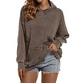 thumbnail image 2 of Oversized Hoodies for Women Fall Winter Long Sleeve Plain Baggy Drop Shoulder Hooded Sweatshirt with Pockets Pullover Tops, 2 of 6