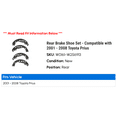thumbnail image 2 of Rear Brake Shoe Set - Compatible with 2001 - 2008 Toyota Prius 2002 2003 2004 2005 2006 2007, 2 of 2