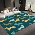 thumbnail image 2 of Area Rug for Living Room 3x5 ft Cartoon Animals Dachshund Blue Machine Washable Non-Slip Rugs, Soft Accent Rugs, Lightweight Carpet, Foldable Easy Care, Stylish Indoor Area Rug, 2 of 7