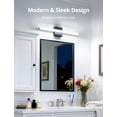thumbnail image 4 of Combuh Bathroom Light Fixtures Matte Black LED Vanity Light Bar, 24 inch 14W Long Linear Bath Lighting Over Mirror Wall Lamps for Restroom Bedroom Cool White 6000K, 4 of 10
