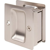 Premium Square Pocket Door Lock, Passage (Hall/Closet) Latch, Clear Pack, Satin Nickel by Stone Harbor Hardware