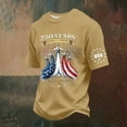 thumbnail image 4 of lnmuld Independence Day Boys "250 Years America Strong" Patriotic Graphic Short Sleeve T-Shirt Color:Gold,Size:2-3 Years, 4 of 6