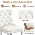 thumbnail image 4 of Velvet Dining Chairs Set of 6, Upholstered Tufted Dining Chairs with Stainless Steel Legs & Pull Ring for Dining Room, Living Room, 4 of 6