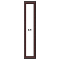 5x35 Frame Brown Round Mahogany Solid Wood Picture Frame | 1.625 Inch Moulding Width | with UV