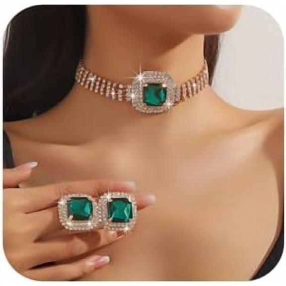 Bridal Quality Wedding Jewelry Set Crystal Rhinestone Necklace Earrings Sets Formal Costume Jewelry for Women and Brides[b871]