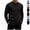 Black, variant on FOPSUFGWFO Men's Knit Sweaters 2 in 1 Crew Neck Sweatshirts With Shirt Collar Long Sleeve Pullover Tops for Business 3XL