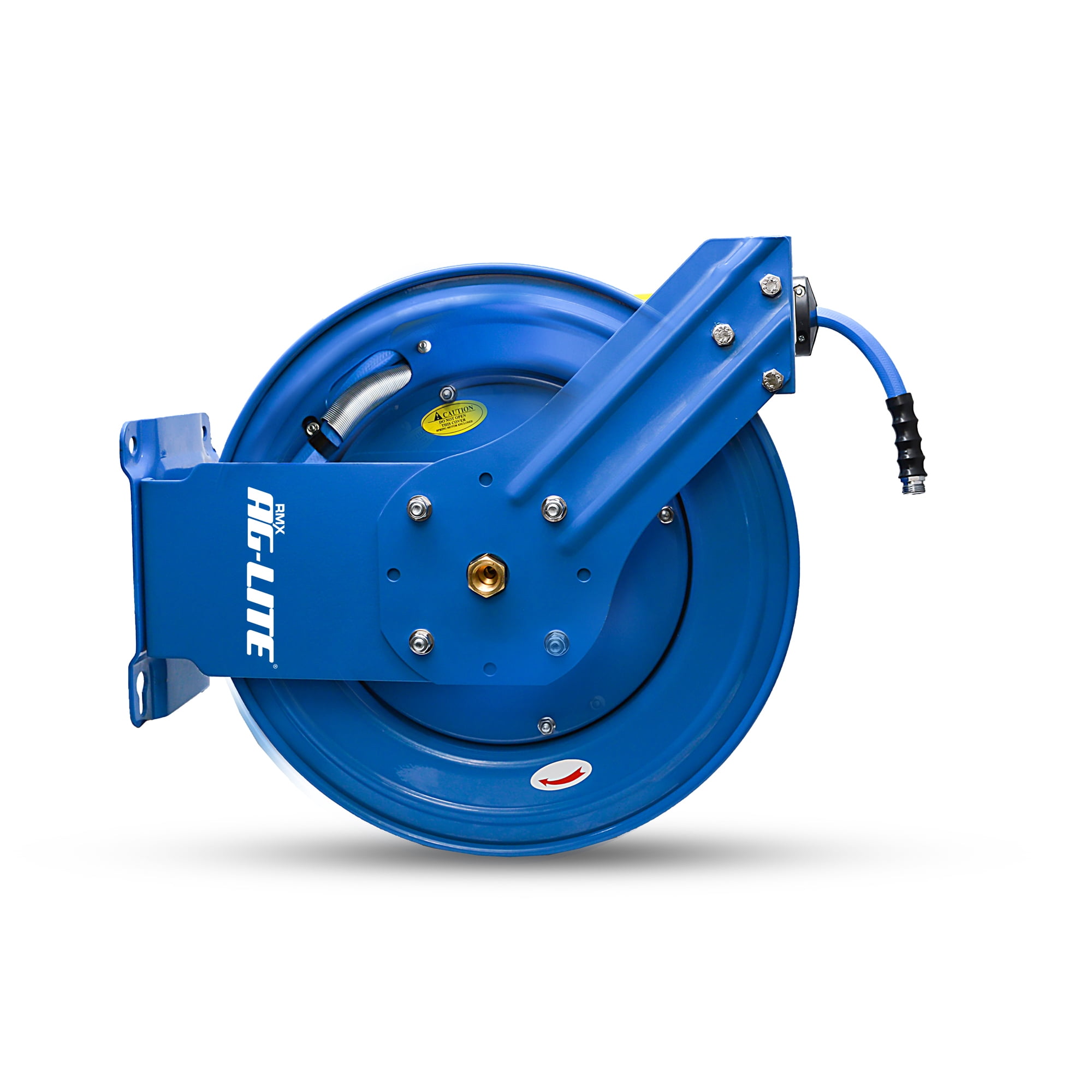 AG-Lite 1" x 40' Rubber Water Hose Reel – Dual Arm Heavy-Duty Steel Reel Assembly, High-Flow Commercial Hose System, Hot & Cold Water Ready