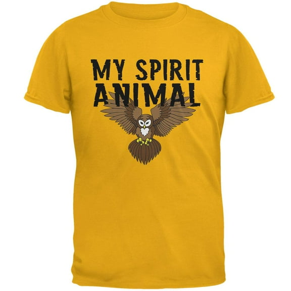 My Spirit Animal Owl Gold Adult T-Shirt - X-Large