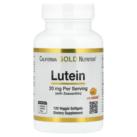 California Gold Nutrition Lutein with Zeaxanthin from Marigold Extract, 20 mg, 120 Veggie Softgels