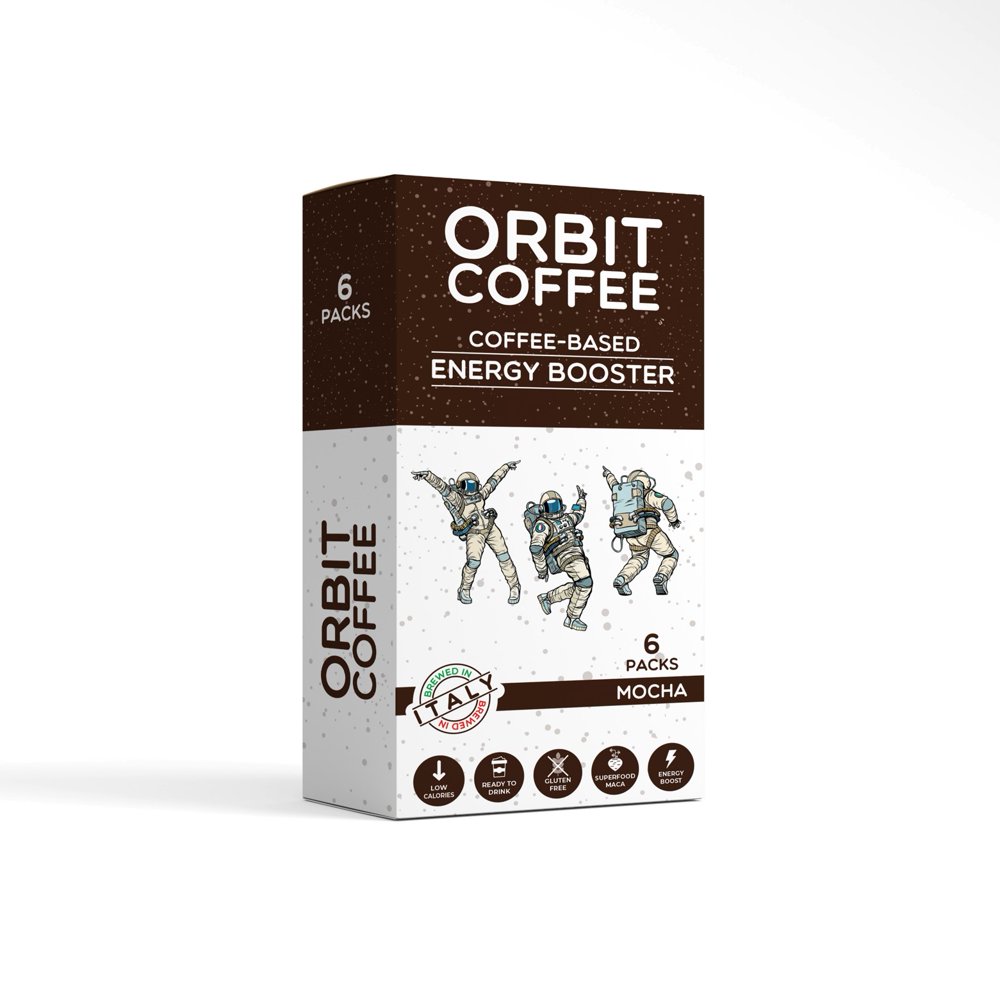 Orbit Coffee energy booster shots, coffee with maca root