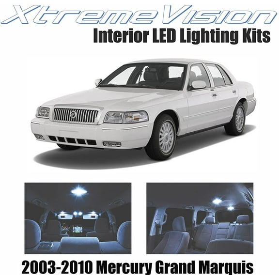 Xtremevision Interior LED for Mercury Grand Marquis 2003-2010 8 Pieces Cool White Interior LED Kit   Installation Tool