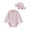 Pink, variant on TAIAOJING Toddler Baby Girl Swimwear Long Sleeve Swimsuit Summer Pool Hawaii Tropical Beachwear Romper With Hat Bathing Suit Beach Rash Guard Birthday 6-12M
