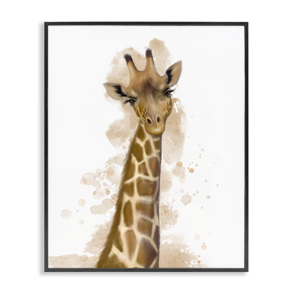 Stupell Industries Modern Giraffe & Modern Splash Black Framed Giclee Art, 11 x 14, by Matthew Piotrowicz