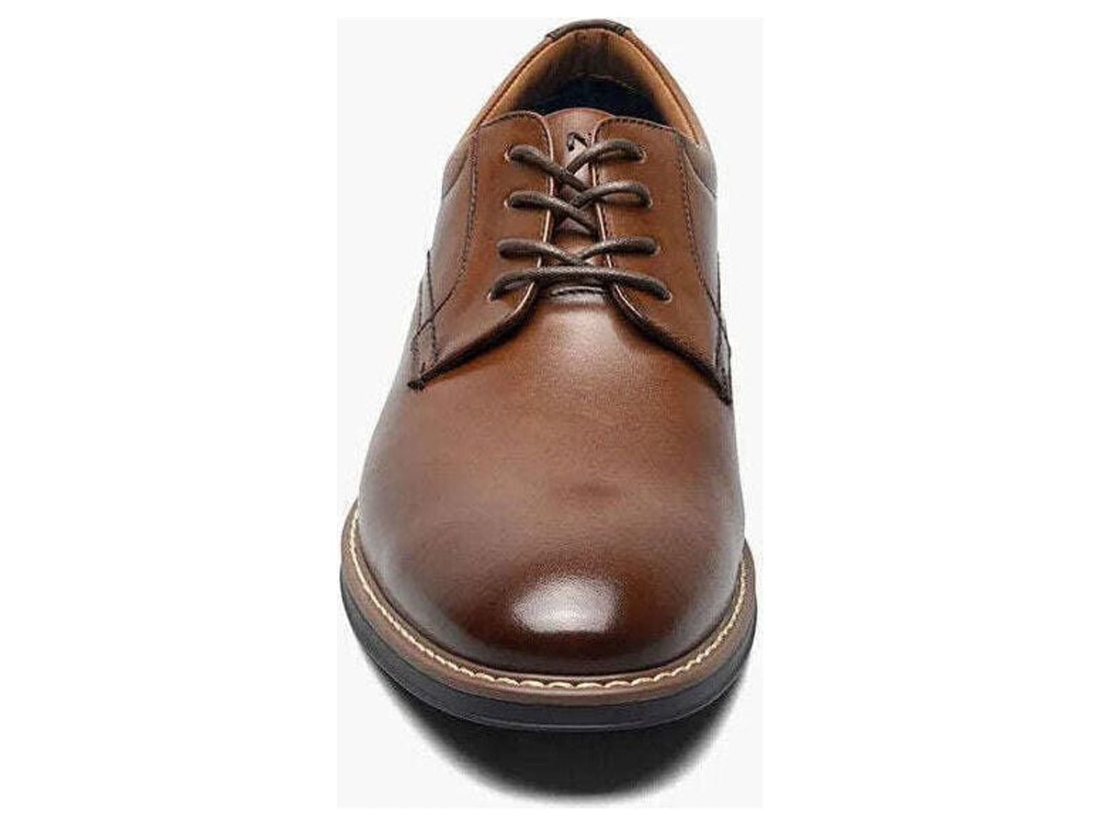 Men's Nunn Bush Centro Flex Plain Toe Oxford Dress Shoes Cognac 84982-221