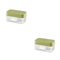 thumbnail image 3 of Yuarrent Molde para hacer cubitos de hielo, tapa, caja de almacenamiento, barra de cocina, bebida de un botón, capacidad de silicona, Verde/Presionando 2Conjunto, 3 of 6