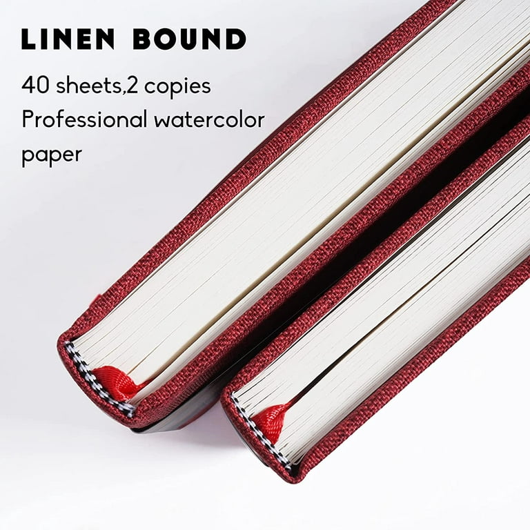 5.5 x 8.5 Linen-Bound Watercolor Sketchbook, 76 Sheets, 110 lb