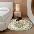 thumbnail image 3 of Sage Green Round Area Rug 4 FT, Non Slip Indoor Outdoor Rug, Southwest Tribal Antique Boho-Chic Farmhouse Washable Soft Circular Carpet Non-Shedding Floor Mat for Coffee Table Nursery Foyer Balcony, 3 of 8
