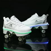 KOFUBOKE Roller Skate Shoes - Sneakers - Roller Shoes 2-in-1 Suitable for Outdoor Sports Skating Invisible Roller Skates The Best Choice for Building Confidence Style