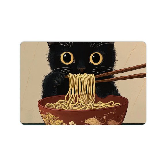 ZFLMY Black Cat Noodles Diatom Mud Bath Mat Eco-Friendly Quick Dry 24x16in
