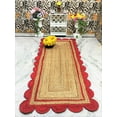 thumbnail image 5 of 4 x 9 Feet ( 120 cm x 270 cm ) Natural Jute with Red Scalloped Area Rugs , Home Decor Rugs, 5 of 5