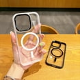 thumbnail image 6 of for iPhone 16 Pro Case, Compatible with Magsafe, Luxury Anti-Scratch Phone Case Magnetic Clear, Thin Slim Hard Shell Plastic & Shockproof Silicone Bumper for iPhone 16 Pro, Clear, 6 of 8