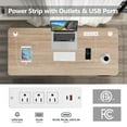 thumbnail image 3 of Legooin 70x27 inch Sit Stand Desk Rolling Standing Desk with Power Strip Height Adjustable Office Table Mobile Workstation for Home Office, Oak, 3 of 9