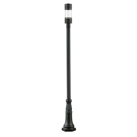 14W 1 Led Outdoor Post Mount Lantern In Seaside Style 13 Inches Wide By 113.38 Inches High Z-Lite 553Phb-518P-Bk-Led