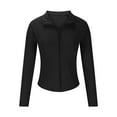 thumbnail image 5 of Womens Lightweight Zip Up Athletic Jacket Long Sleeve Running Top with Pockets Stretchy Yoga Coat Slim Fitting Sweatshirt (Black S), 5 of 5