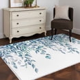 thumbnail image 3 of 3'x5' Rug for Living Room Bedroom, Eucalyptus Leaves Washable Area Rugs Non-Slip Carpet Mats, Light Blue Summer Botanical Weeping Indoor Low Pile Area Rug Runner for Kitchen, Mudroom, 3 of 8