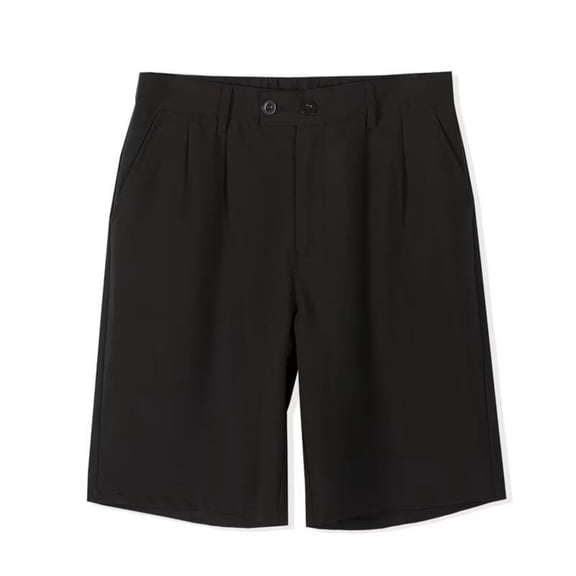 CONZONE Mens Casual Suit Shorts Buttons Dress Shorts for Men Solid Color Lightweight Loose Fit Party Wedding Shorts With Pockets