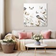 thumbnail image 5 of Butterfly Flower Wall Art Painting on Canvas, Cotton Rustic Watercolor Leaf Floral Canvas Art Home Prints Wall Art Framed Modern Artwork for Living Room Bedroom Wall Decor 16x16in, 5 of 9